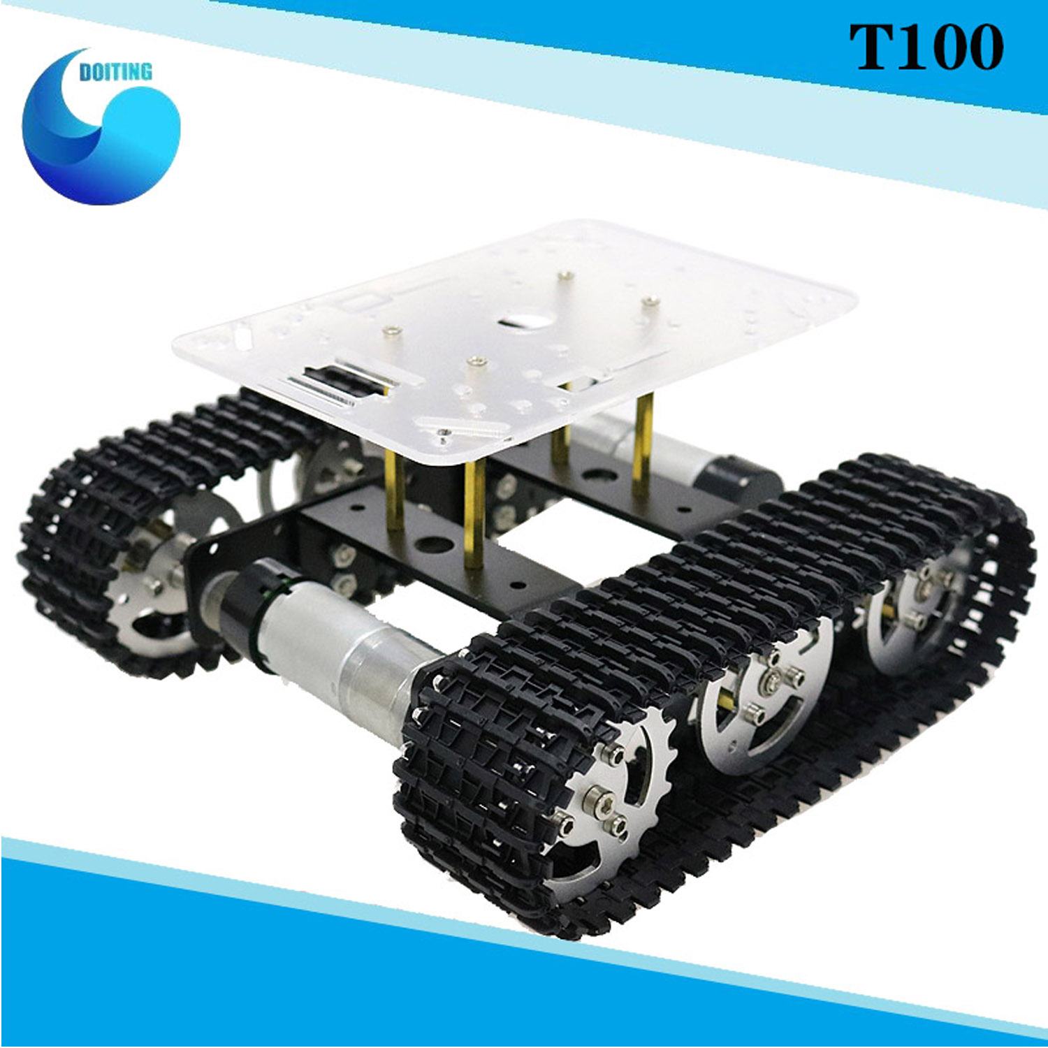 Tracked Robot Chassis - Sasis Mobil Tangki Robot Logam RC