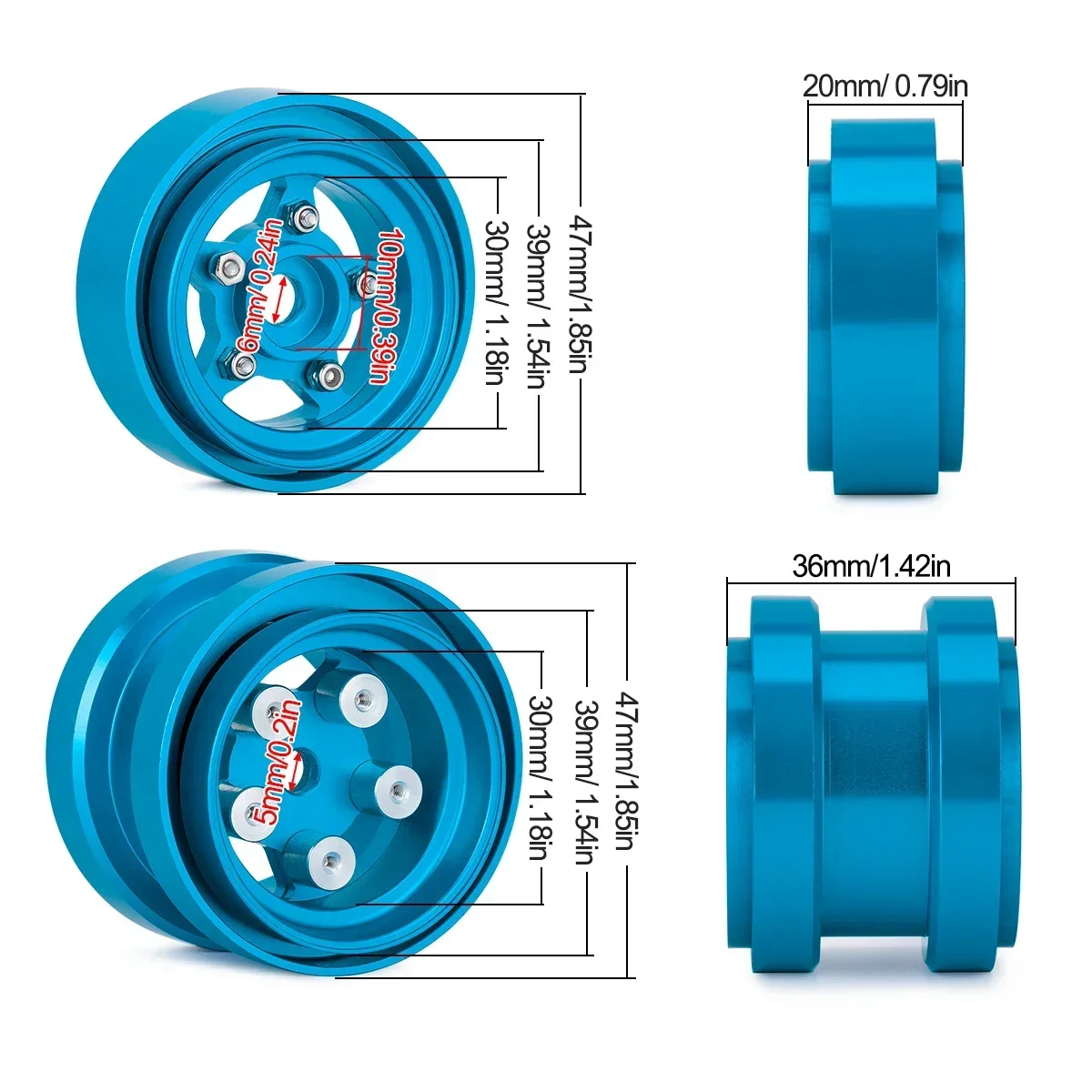 Roda Beadlock Aluminium untuk  - Robot Car Kit ulasan dan harga